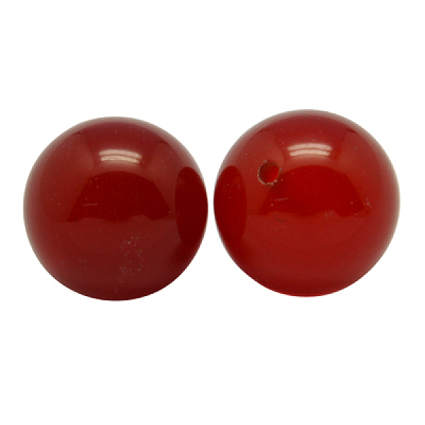 

PandaHall Natural Carnelian Beads, Half Drilled, Round, Dyed, Red, Size: about 6mm in diameter, hole: 0.8mm Carnelian Round Red