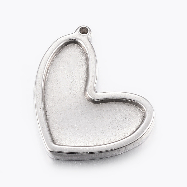 

PandaHall 304 Stainless Steel Enamel Settings, Heart, Stainless Steel Color, 27x24x3mm, Hole: 1.5mm 304 Stainless Steel Heart