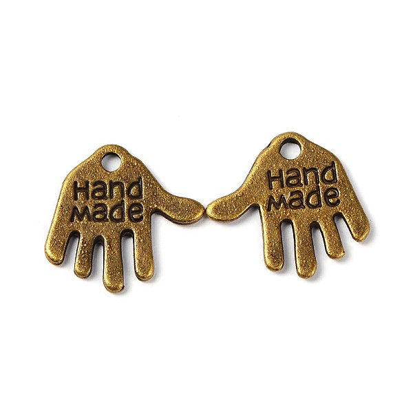 

PandaHall Tibetan Style Alloy Charms, Cadmium Free & Nickel Free & Lead Free, Hand Palm with Word Hand Made, Antique Bronze, 12.5x13x1mm...