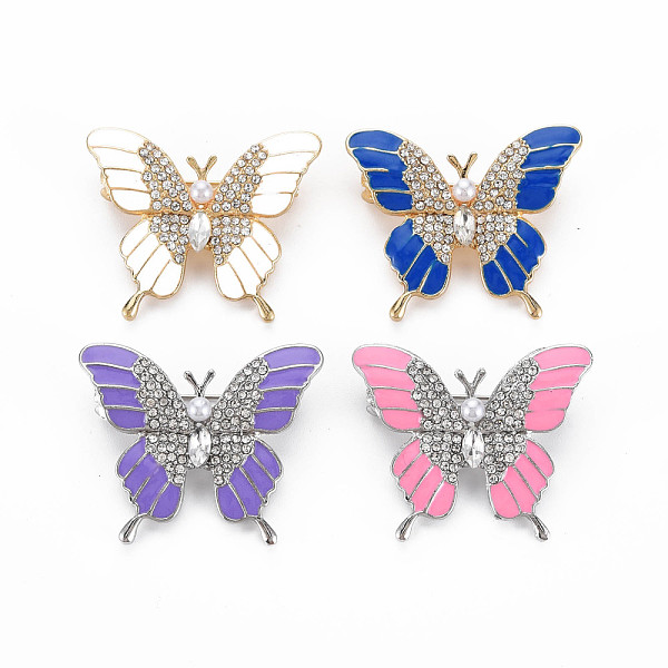 

PandaHall Butterfly Enamel Pin, Insect Crystal Rhinestone Brooch for Backpack Clothes, Nickel Free & Lead Free, Mixed Color, 28x34x9mm, Pin..., Multicolor