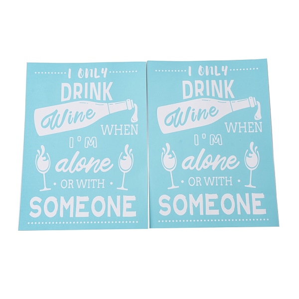 

PandaHall Olycraft 2Pcs Self-Adhesive Silk Screen Printing Stencil, for Painting on Wood, DIY Decoration T-Shirt Fabric, Turquoise, Drink..., Green