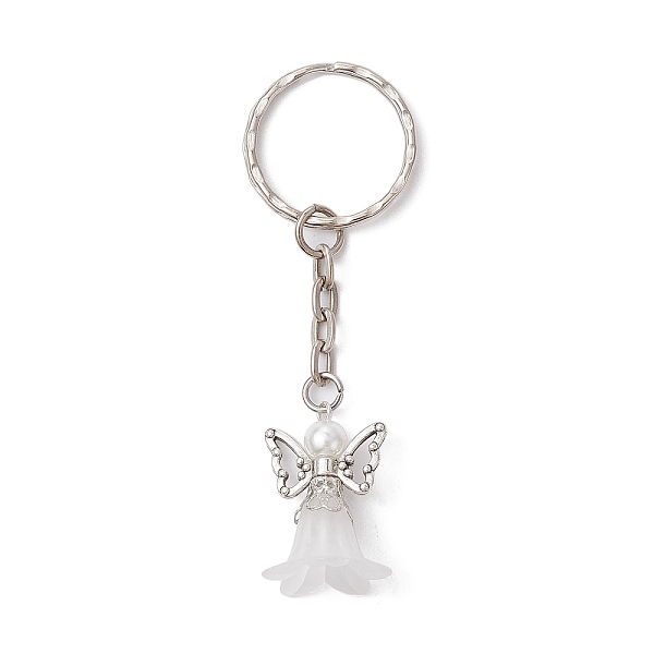 

PandaHall Angel Acrylic & Alloy Pendant Keychain, with Iron Split Key Rings, White, 7.8cm Acrylic Angel & Fairy White