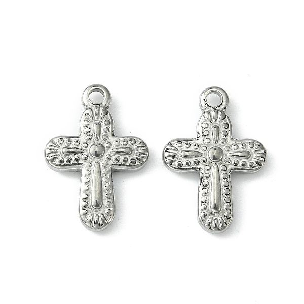 

PandaHall 304 Stainless Steel Pendants, Cross Charms, Stainless Steel Color, 19x13x3mm, Hole: 1.8mm 304 Stainless Steel Cross