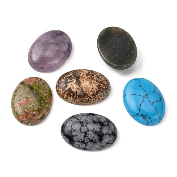 

PandaHall Gemstone Cabochons,Oval, Mixed Stone, 30x22x5mm Mixed Stone Oval