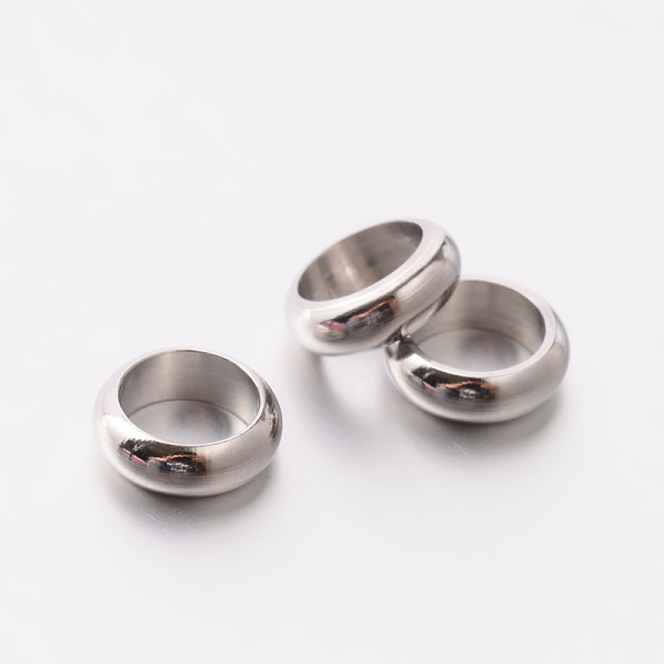 

PandaHall Rondelle 201 Stainless Steel Spacer Beads, Stainless Steel Color, 7x2.5mm, Hole: 5mm 201 Stainless Steel Rondelle