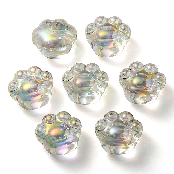 

PandaHall UV Plating Rainbow Iridescent Acrylic Beads, Cat Paw Print, Aqua, 16x18.5x13mm, Hole: 3mm Acrylic Others Cyan