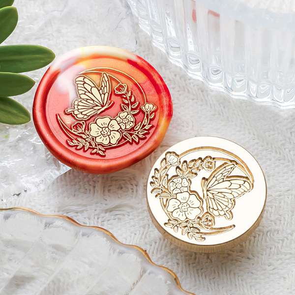 

PandaHall Animal Insect Theme Golden Plated Wax Seal Brass Stamp Head, for Wax Seal Stamp, Butterfly, 30x15mm, Hole: 7mm Brass Butterfly