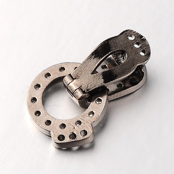 

PandaHall Brass Micro Pave Cubic Zirconia Fold Over Clasps, Cadmium Free & Lead Free, Gunmetal, 20x11x4mm, Hole: 1mm Brass+Cubic Zirconia..., Clear