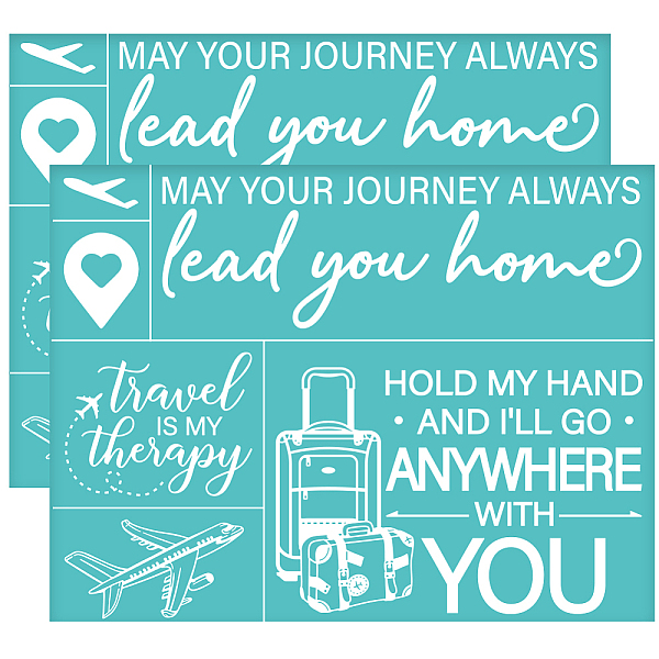 

PandaHall OLYCRAFT 2Pcs 11x8.6 Inch Travel Theme Self-Adhesive Silk Screen Printing Stencil "Travel is My Therapy" Silk Screen Stencil...