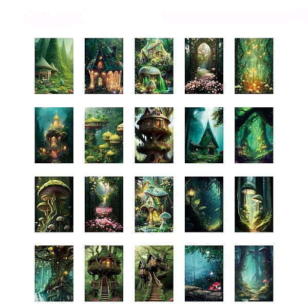

PandaHall Scrapbook Paper, for DIY Album Scrapbook, Greeting Card, Background Paper, Diary Decorative, Castle, Green, 145x100mm...
