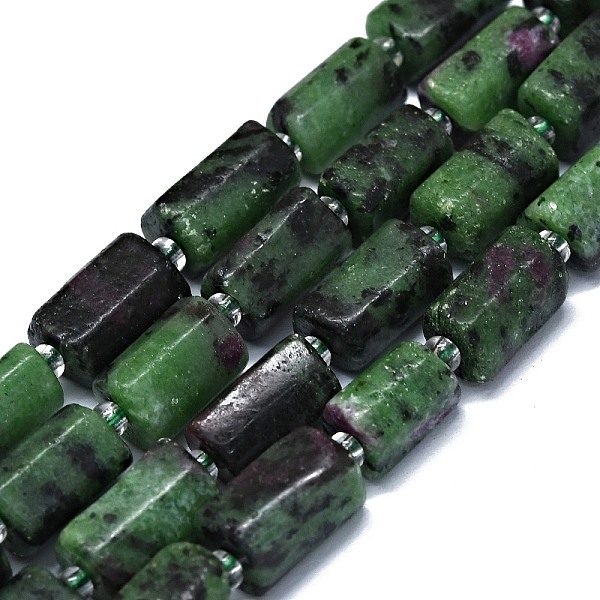 PandaHall Natural Ruby in Zoisite Beads Strands, Nuggets, 11~14x6~8mm, Hole: 0.9mm, about 28~32pcs/strand, 15.75''(40cm) Ruby in Zoisite...