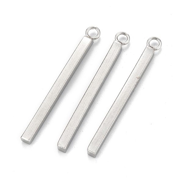 

PandaHall 304 Stainless Steel Pendants, Cuboid, Stainless Steel Color, 28x3x2mm, Hole: 1.8mm 304 Stainless Steel Cuboid