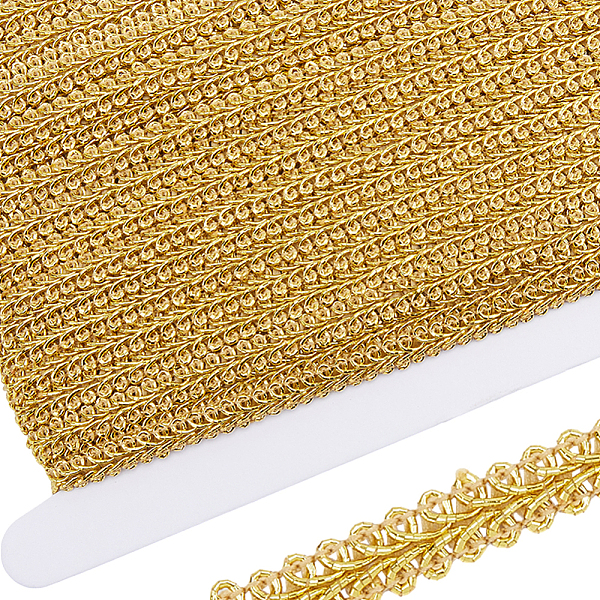 

PandaHall GORGECRAFT 25 Yards Metallic Lace Trim Embroidered Gold Braided Centipede Edge Ribbon Applique Gimp Woven Edging Trimmings for...
