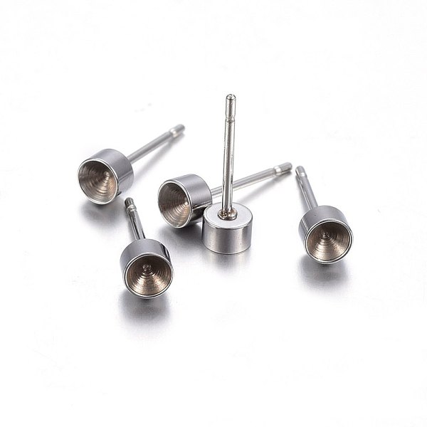 

PandaHall 304 Stainless Steel Stud Earring Settings, Flat Round, Stainless Steel Color, 4x2.5mm, Fit for 3.5mm rhinestone, Pin: 0.8mm 304...