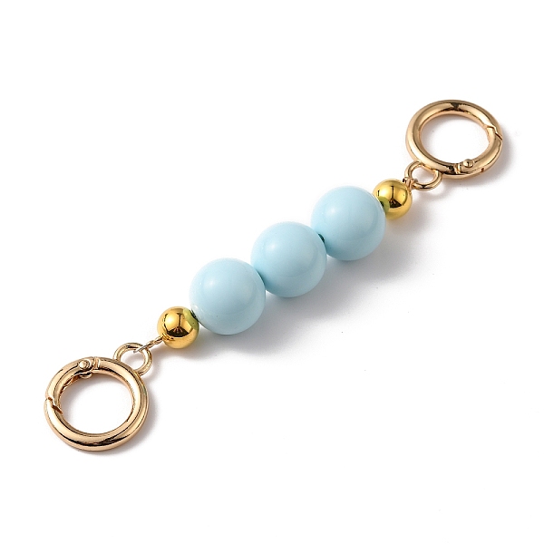 

PandaHall ABS Plastic Beaded Bag Straps, Purse Strap Extender, with Alloy Spring Gate Clasps, Light Blue, 14x1.75cm Plastic
