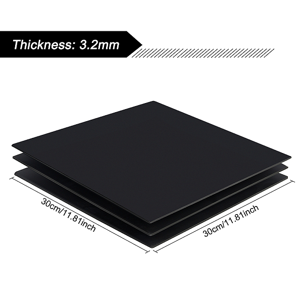 

PandaHall BENECREAT 3 Sheets 30x30cm Black Rigid Plastic Board Sheet, Rectangle Expanded Plastic Sheet for Signage, Displays, and Craft...