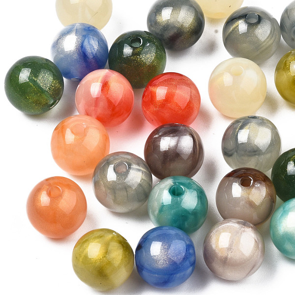 

PandaHall Opaque Acrylic Beads, Two Tone Color, with Glitter Powder, Round, Mixed Color, 11.5x11mm, Hole: 2mm Acrylic Round Multicolor
