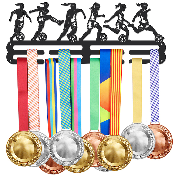 

PandaHall SUPERDANT Soccer Medal Hanger Display Sports Female Soccer Football Medals Display Rack Wall Mount Ribbon Display Holder Rack...