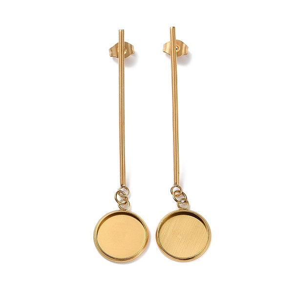 

PandaHall 304 Stainless Steel Stud Earring Findings, Earring Settings, Flat Round, Golden, 56x14mm, Pin: 0.8mm, Tray: 12mm 304 Stainless...
