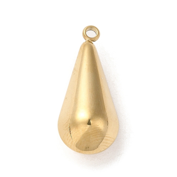 

PandaHall 304 Stainless Steel Pendants, Teardrop Charms, Real 14K Gold Plated, 23x10x9mm, Hole: 1.6mm 304 Stainless Steel Teardrop