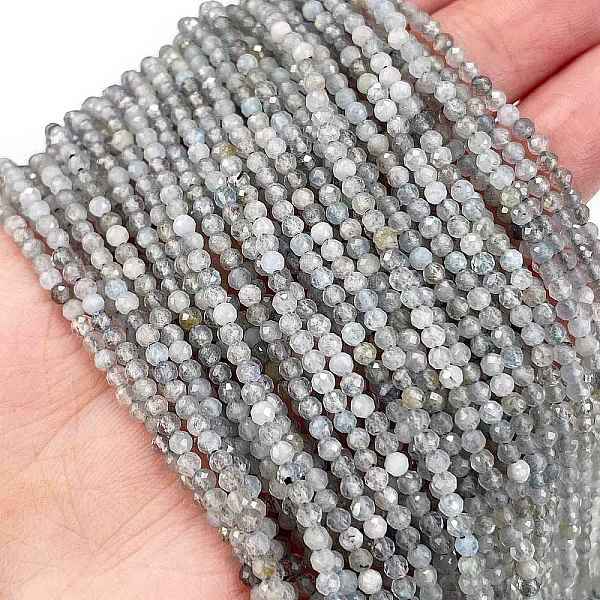 

PandaHall Natural Labradorite Beads Strands, Faceted, Round, 2mm, Hole: 0.5mm, about 181pcs/strand, 15.59''(39.6cm) Labradorite Round