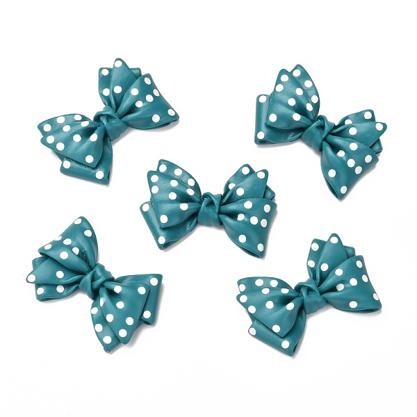 

PandaHall Resin Cabochons, DIY Accessories, Phone Case Decoration, Bowknot with Wave Point Pattern, Light Sea Green, 20x29x5.5mm Resin...