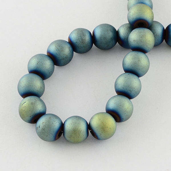 

PandaHall Non-magnetic Synthetic Hematite Beads Strands, Frosted, Grade A, Round Beads for Bracelet Making, Green Plated, 6mm, Hole: 1mm...