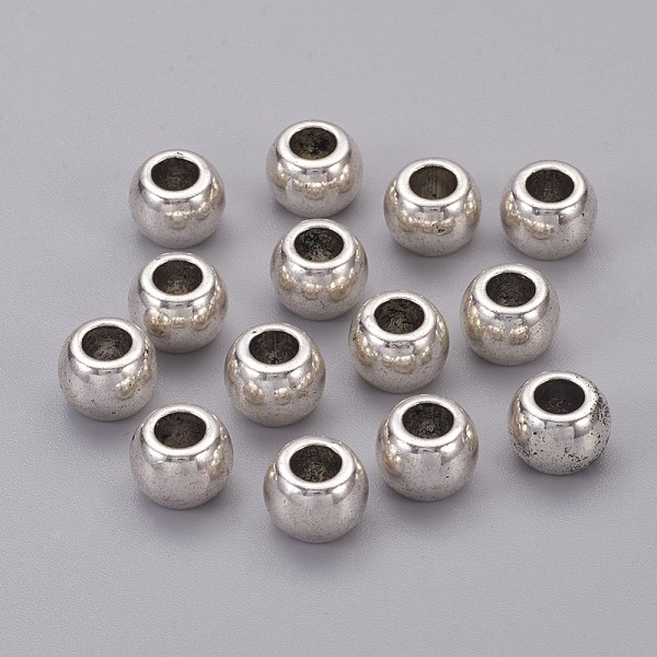 

PandaHall Tibetan Style Alloy European Beads, Large Hole Beads, Cadmium Free & Nickel Free & Lead Free, Rondelle, Antique Silver, 10x7mm...