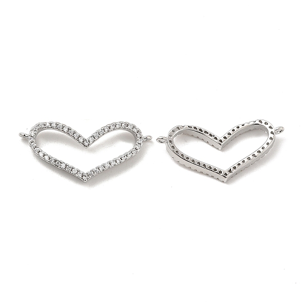 

PandaHall Brass Micro Pave Clear Cubic Zirconia Connector Charms, Heart Links, Platinum, 12.7x28x4mm, Hole: 1mm Brass+Cubic Zirconia Heart...