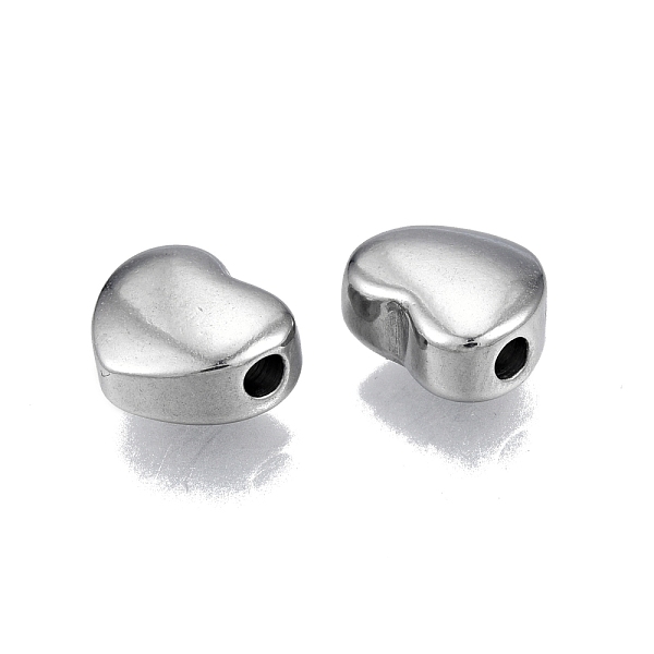 

PandaHall 304 Stainless Steel Beads, Heart, Stainless Steel Color, 11x12x6mm, Hole: 2mm 304 Stainless Steel Heart