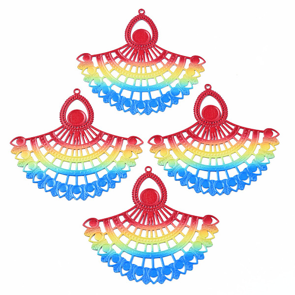 

PandaHall 430 Stainless Steel Filigree Pendants, Spray Painted, Etched Metal Embellishments, Dancer, Colorful, 46x50x0.5mm, Hole: 1.5mm 430...