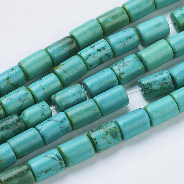 

PandaHall Natural Magnesite Beads Strands, Dyed, Column, Dark Cyan, 8x6mm, Hole: 1mm, about 49pcs/strand, 15.4 inch Magnesite Column Cyan