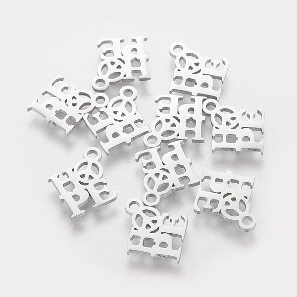 

PandaHall 201 Stainless Steel Charms, Inspirational Message Charms, Laser Cut, Word Hope, Stainless Steel Color, 13.5x12x1.2mm, Hole: 1.5mm...