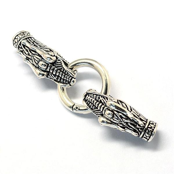 

PandaHall Alloy Spring Gate Rings, O Rings, with Cord Ends, Dragon, Antique Silver, 6 Gauge, 80mm Alloy