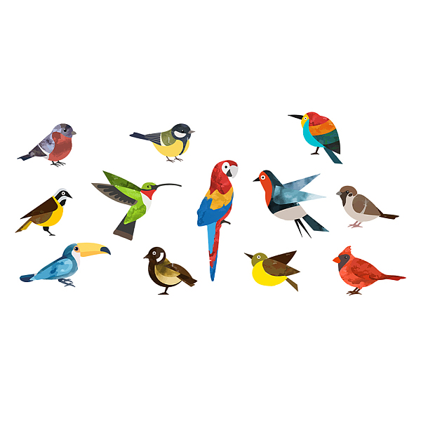 

PandaHall PVC Wall Stickers, Wall Decoration, Bird Pattern, 390x800mm PVC Bird