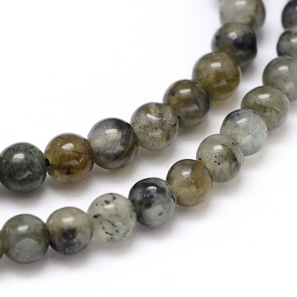 

PandaHall Natural Labradorite Round Bead Strands, 4mm, Hole: 1mm, about 104pcs/strand, 16 inch Labradorite Round