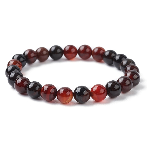 

PandaHall Natural Indian Agate Round Beaded Stretch Bracelets, Inner Diameter: 2-3/8 inch(6~6.1cm) Indian Agate