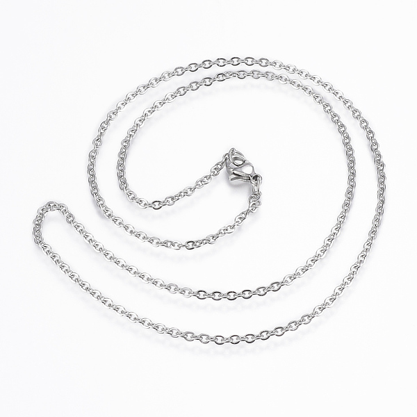 

PandaHall 304 Stainless Steel Cable Chain Necklaces, with Lobster Claw Clasps, Stainless Steel Color, 17.7 inch(45cm), 10strand/bag 304...