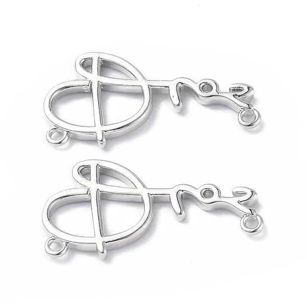 

PandaHall Eco-Friendly Rack Plating Brass Pendants, Long-Lasting Plated, Lead Free & Cadmium Free, Word Dear, Platinum, 13x25x2mm, Hole...