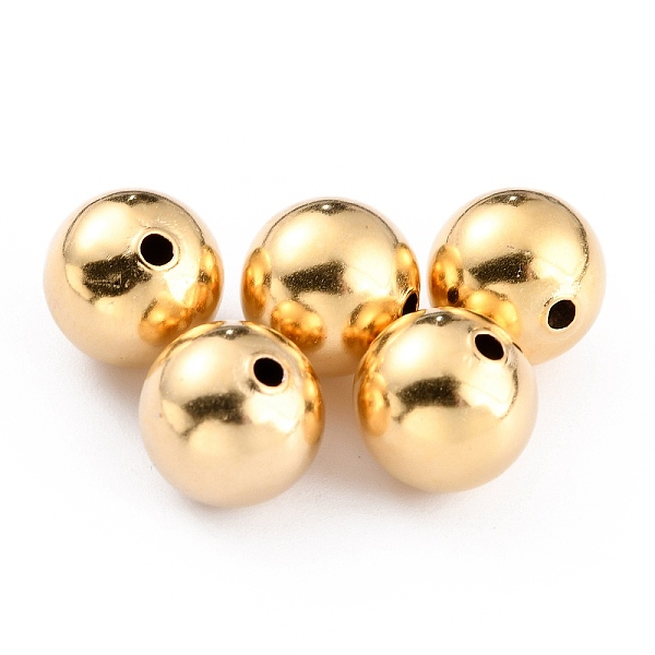 

PandaHall Brass Beads, Long-Lasting Plated, Round, Real 24K Gold Plated, 10mm, Hole: 1.6mm Brass Round