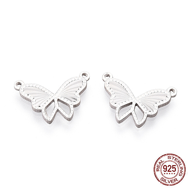 

PandaHall 925 Sterling Silver Pendants, Butterfly Charms, Silver, 10.5x15.5x1.5mm, Hole: 0.8mm Sterling Silver Butterfly