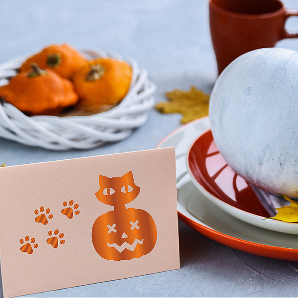 

PandaHall GLOBLELAND 2Pcs Halloween Cat Hot Foil Plate Metal Halloween Bat Pumpkin Foil Plates Dies Emboss Molds for Card Making DIY...