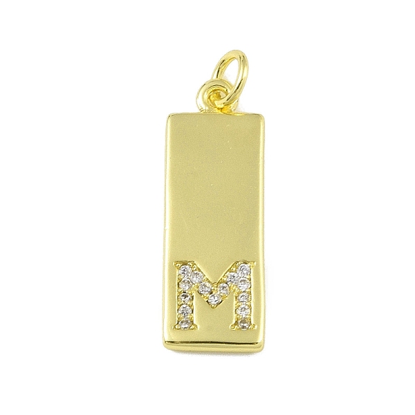 

PandaHall Brass Micro Pave Clear Cubic Zirconia Pendants, Real 18K Gold Plated, Rectangle, Letter M, 23.5x7.5x2mm, Hole: 3mm Brass+Cubic...
