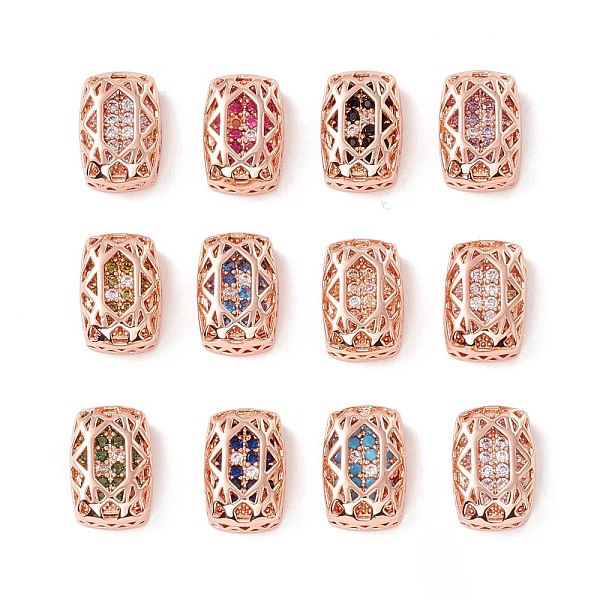 

PandaHall Eco-friendly Brass Micro Pave Cubic Zirconia Multi-strand Links, Rack Plating, Cadmium Free & Lead Free, Rectangle, Rose Gold..., Multicolor