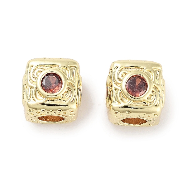 

PandaHall Brass Micro Pave Cubic Zirconia Beads, Cube, Real 18K Gold Plated, Chocolate, 7.5x7.5x7.5mm, Hole: 3mm Brass+Cubic Zirconia Cube..., Brown