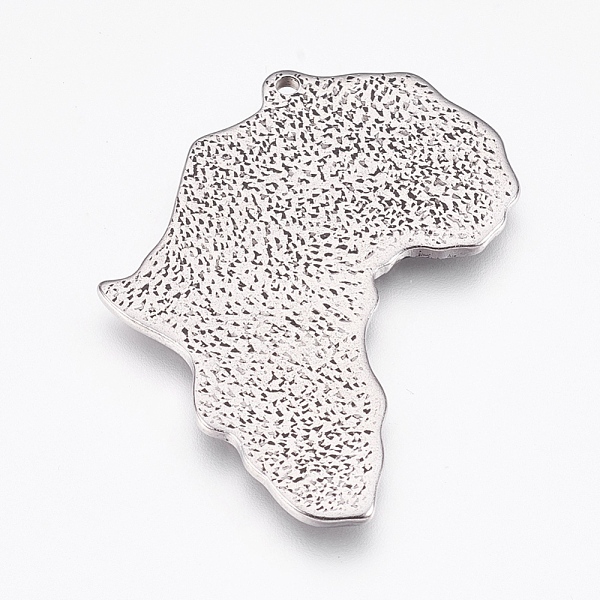 

PandaHall 304 Stainless Steel Pendants, Map with Word, Stainless Steel Color, 53x42x2mm, Hole: 2mm 304 Stainless Steel Others