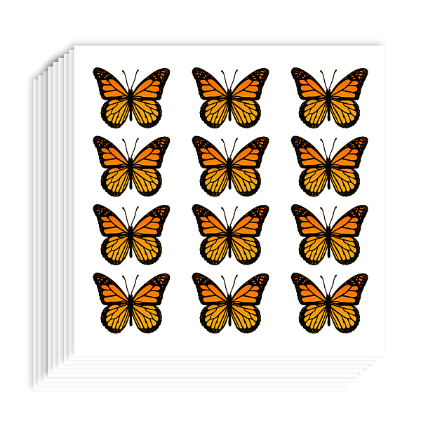 

PandaHall Self-Adhesive Paper Decorative Stickers, for Party, Decorative Presents Sealing, Butterfly, 90x90mm, Stickers: 20x25mm..., Orange