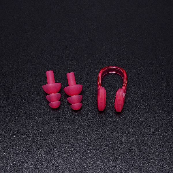 

PandaHall Silicone Nose Clip & Earplug Set, for Swimming Protective Gear, Deep Pink, 36x22x16mm, 3pcs/set Silicone Others Pink