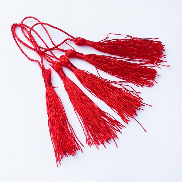 

PandaHall Polyester Tassel Decorations, Pendant Decorations, Red, 130x6mm, Tassel: 70~90mm Polyester Red