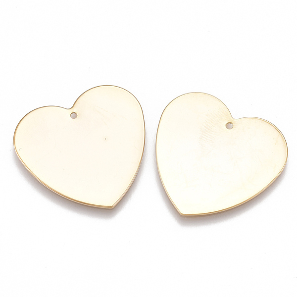

PandaHall Brass Pendants, Heart, Nickel Free, Real 18K Gold Plated, 28x29x1mm, Hole: 1mm Brass Heart